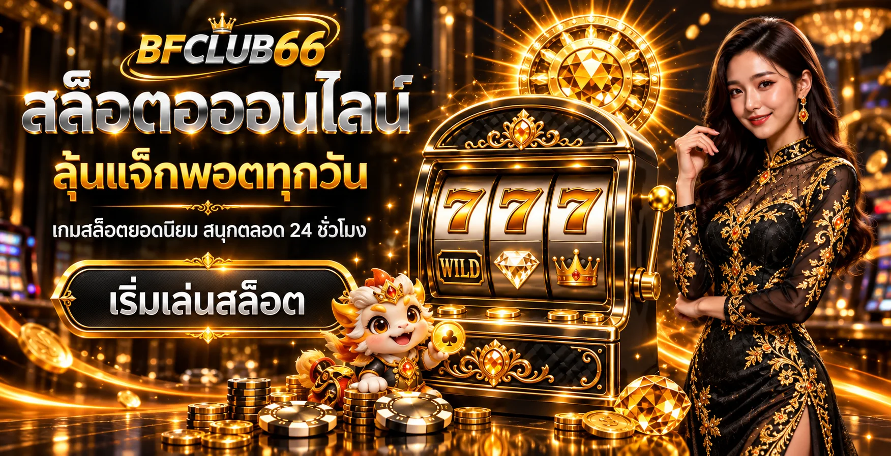 สล็อตออนไลน์ BFCLUB66 พร้อมสล็อตแมชชีนและมาสคอต